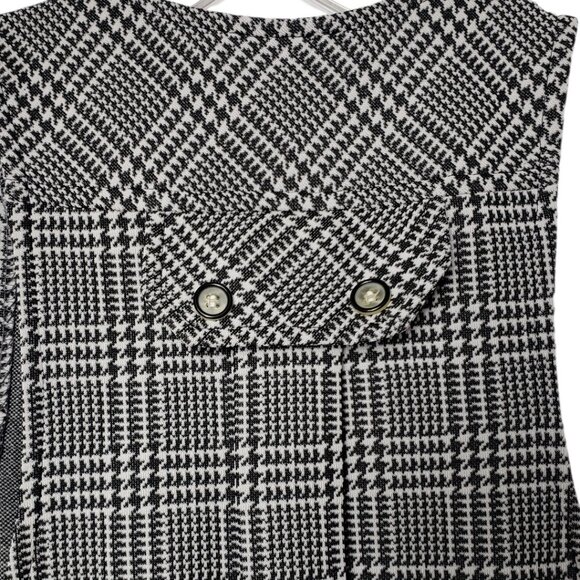 Campus Casuals VtgHoundstooth Vest With Button Accents & Pockets Blk/wht Small - Picture 5 of 12